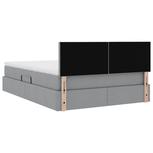 vidaXL Bed with Storage and LED Light Gray 140 x 200 cm Fabric