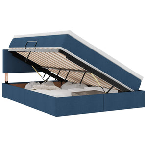 vidaXL Storage Bed with LED and Mattress Blue 140 x 200 cm Fabric