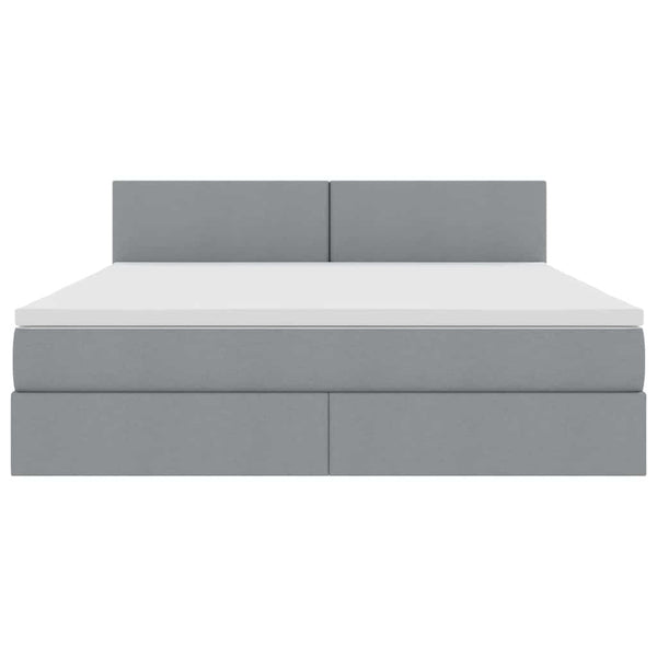 Bett mit Stauraum & LED Hellgrau 160x200 cm