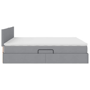 Bett mit Stauraum & LED Hellgrau 160x200 cm