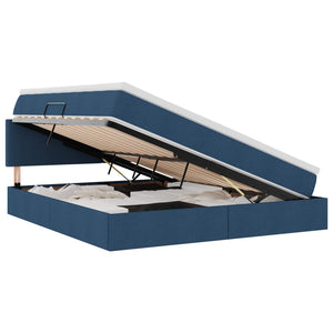 Bett mit Stauraum & LED Blau 160x200 cm