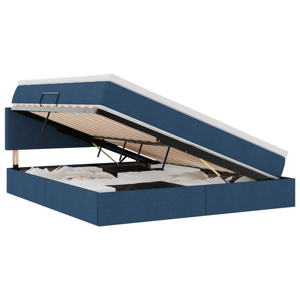 Bett mit Stauraum & LED Blau 160x200 cm