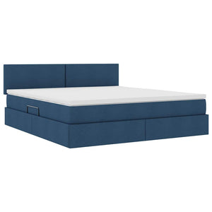 Bett mit Stauraum & LED Blau 160x200 cm