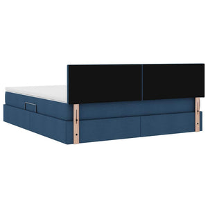 Bett mit Stauraum & LED Blau 160x200 cm