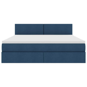 Bett mit Stauraum & LED Blau 160x200 cm