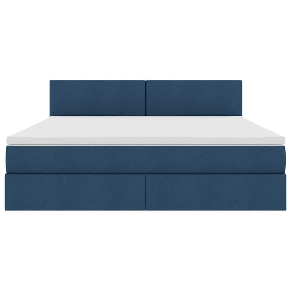Bett mit Stauraum & LED Blau 160x200 cm