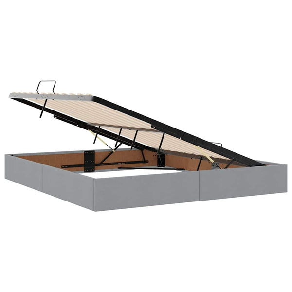 Stauraumbett mit LED Hellgrau 180x200 cm
