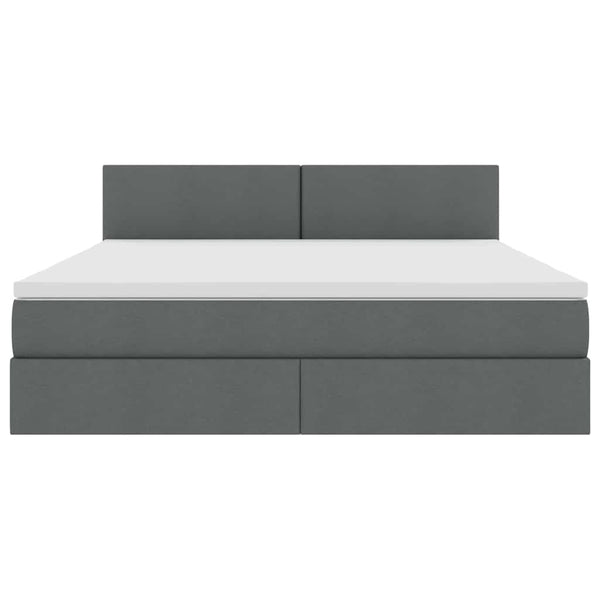 Bett mit Stauraum LED Dunkelgrau 180x200 cm