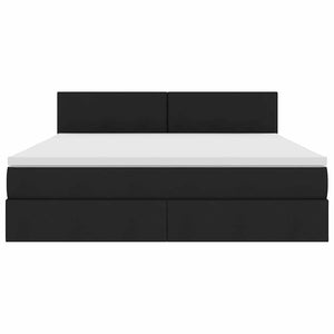 Bett mit Stauraum und LED Schwarz 180x200 cm