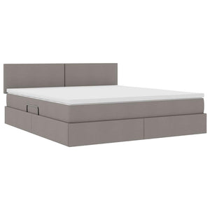 Bett mit Stauraum, LED & Matratze Taupe 180x200 cm