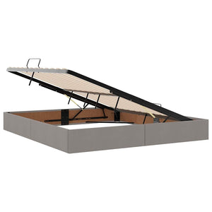 Bett mit Stauraum, LED & Matratze Taupe 180x200 cm