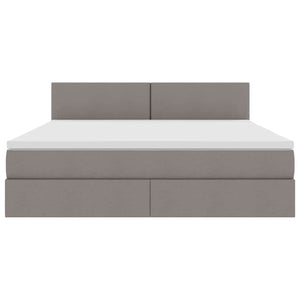 Bett mit Stauraum, LED & Matratze Taupe 180x200 cm