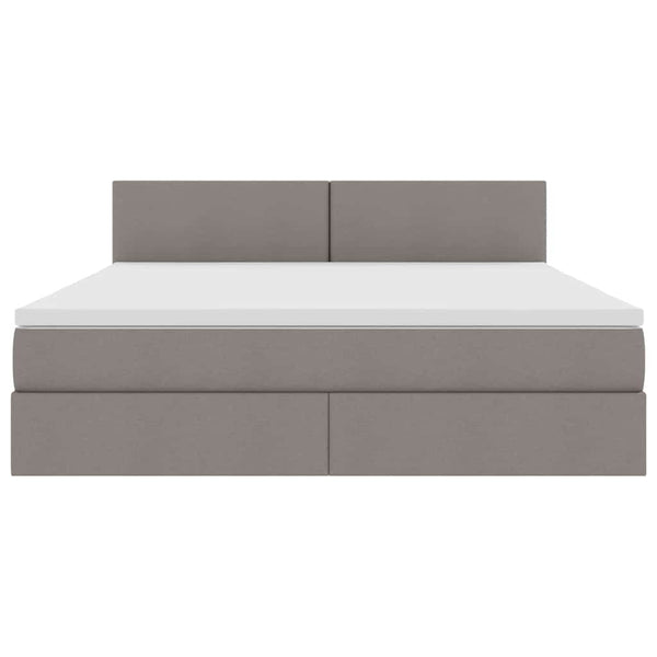 Bett mit Stauraum, LED & Matratze Taupe 180x200 cm