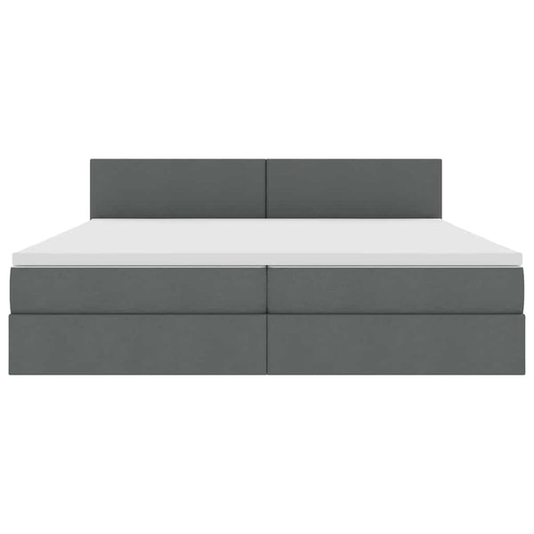 Bett mit Stauraum & LED Dunkelgrau 200x200 cm