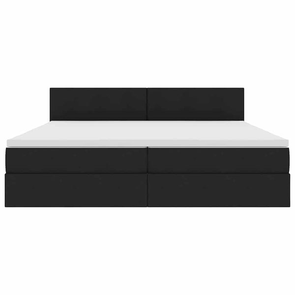Bett mit Stauraum und LED Schwarz 200x200 cm