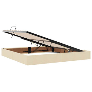 Bett mit Stauraum, LED & Matratze Creme 200x200