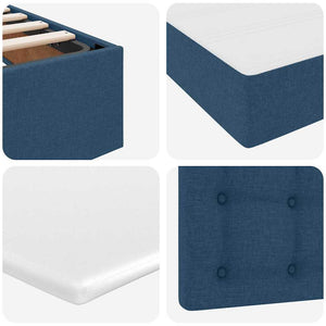 Bett mit Stauraum, LED & Matratze Blau 90x190 cm
