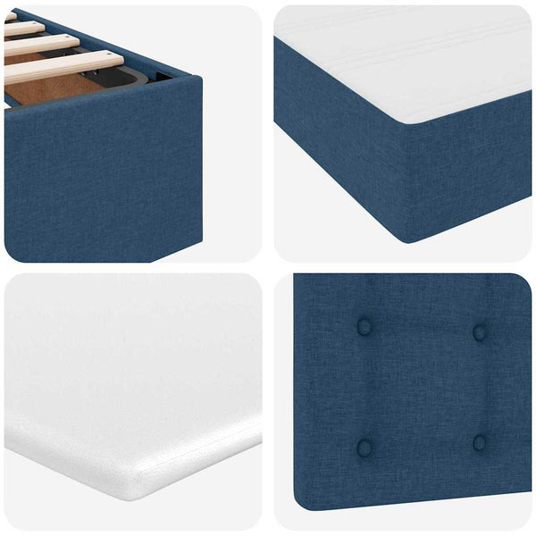 Bett mit Stauraum, LED & Matratze Blau 90x190 cm