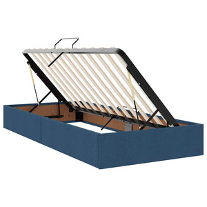 Bett mit Stauraum, LED & Matratze Blau 90x190 cm