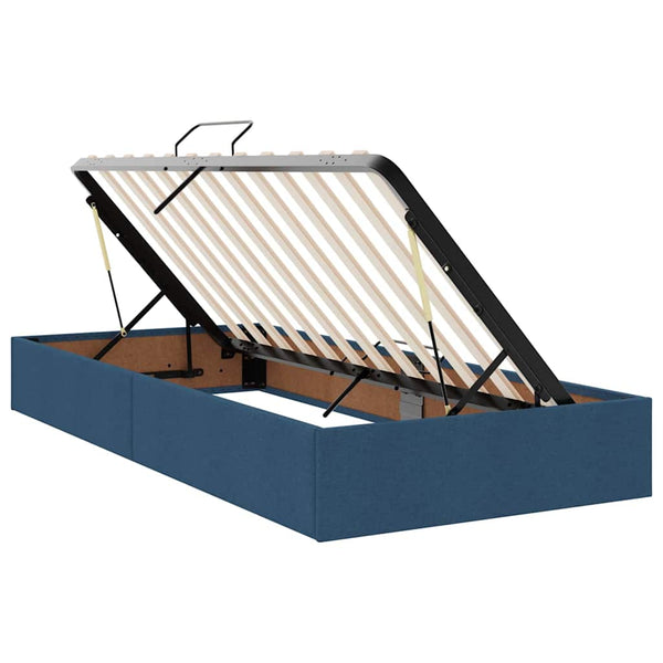 Bett mit Stauraum, LED & Matratze Blau 90x190 cm