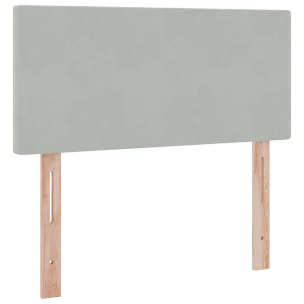 Bett mit Stauraum LED Hellgrau Samt 90x200 cm