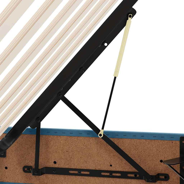 Bett mit Stauraum und LED Dunkelblau 90x200 cm