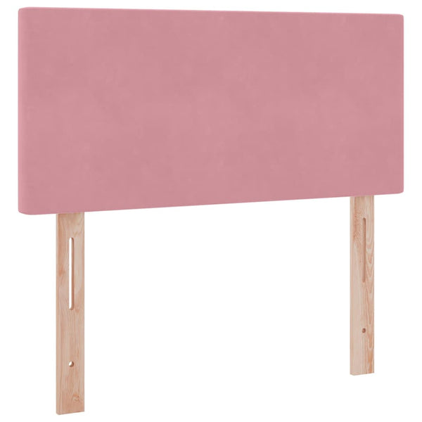 Bett mit Stauraum LED Rosa Samt 90x200 cm