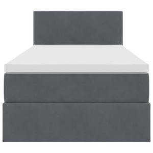 Bett mit Stauraum LED Dunkelgrau 100x200 cm Samt