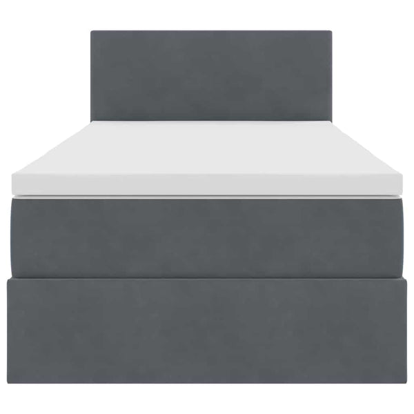 Bett mit Stauraum LED Dunkelgrau 100x200 cm Samt