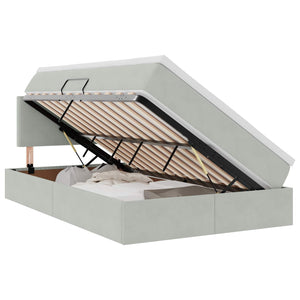 Bett mit Stauraum LED Hellgrau 120x190 cm