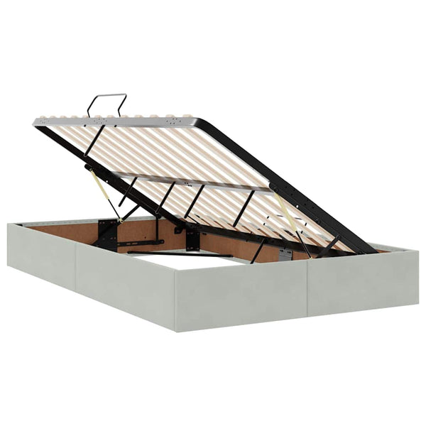 Bett mit Stauraum LED Hellgrau 120x190 cm