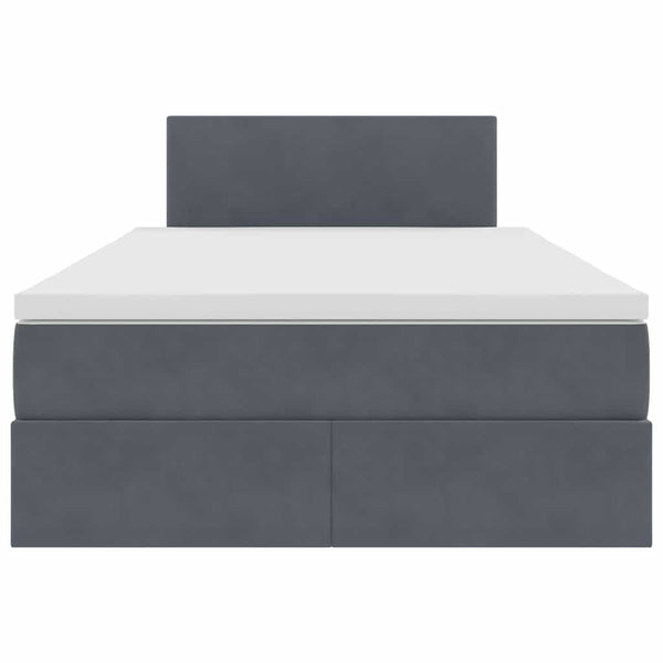 Bett mit Stauraum und LED Dunkelgrau 120x190 cm