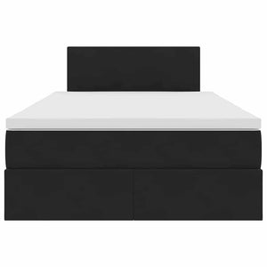 Bett mit Stauraum LED Schwarz 120x190 cm Samt