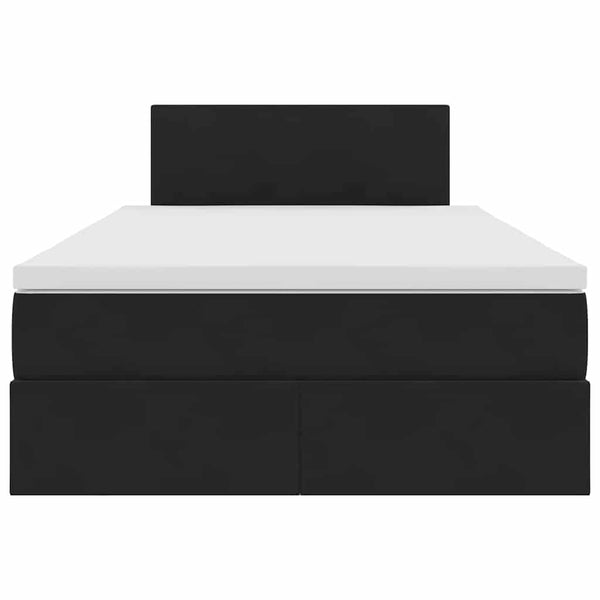 Bett mit Stauraum LED Schwarz 120x190 cm Samt