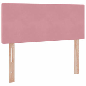 Rosa Samt Bett mit Stauraum & LED 120x190