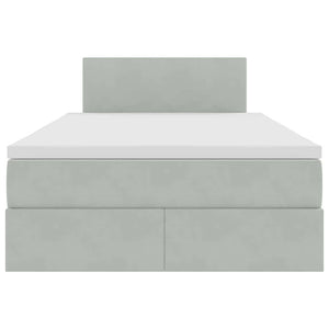 Bett mit Stauraum und LED Hellgrau 120x200 cm