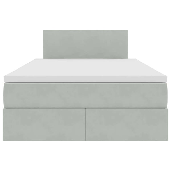 Bett mit Stauraum und LED Hellgrau 120x200 cm