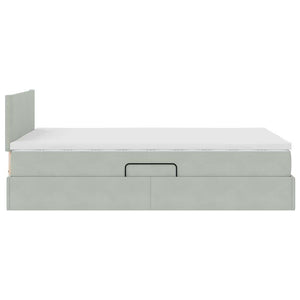 Bett mit Stauraum und LED Hellgrau 120x200 cm