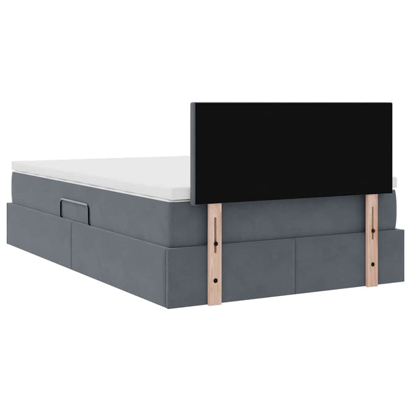 Bett mit Stauraum und LED Dunkelgrau 120x200 cm