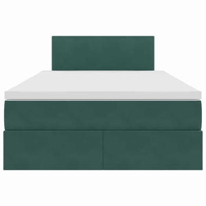 Bett mit Stauraum LED Dunkelgrün 120x200cm Samt