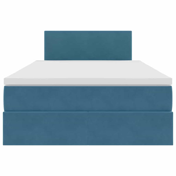 Bett mit Stauraum LED Dunkelblau 120x200 cm