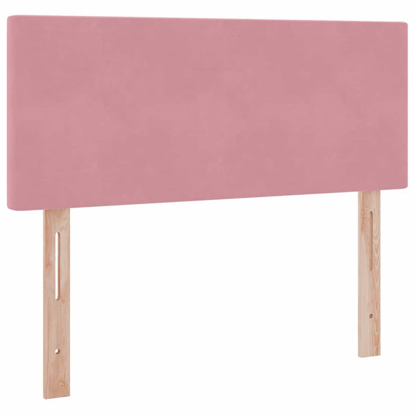 Bett mit Stauraum, LED & Matratze Rosa Samt 120x200