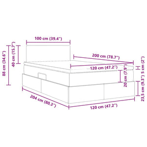 Bett mit Stauraum, LED & Matratze Rosa Samt 120x200