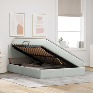 vidaXL Bed with Storage and LED Light Grey 140 x 190 cm Velvet