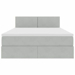 vidaXL Bed with Storage and LED Light Grey 140 x 190 cm Velvet