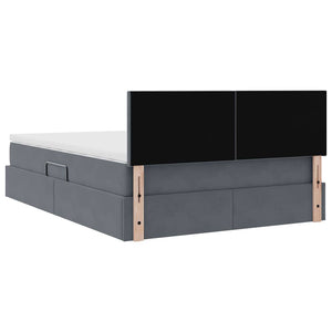 vidaXL Storage Bed with LED Dark Grey 140 x 190 cm Velvet