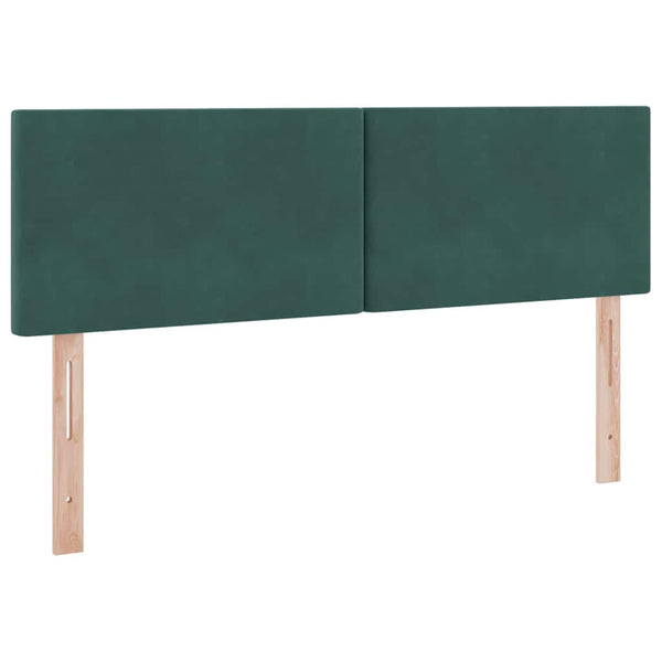 vidaXL Storage Bed with LED Dark Green 140 x 190 cm Velvet