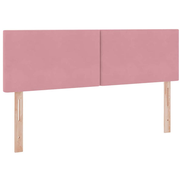vidaXL Storage Bed with LED and Mattress Pink 140 x 190 cm Velvet