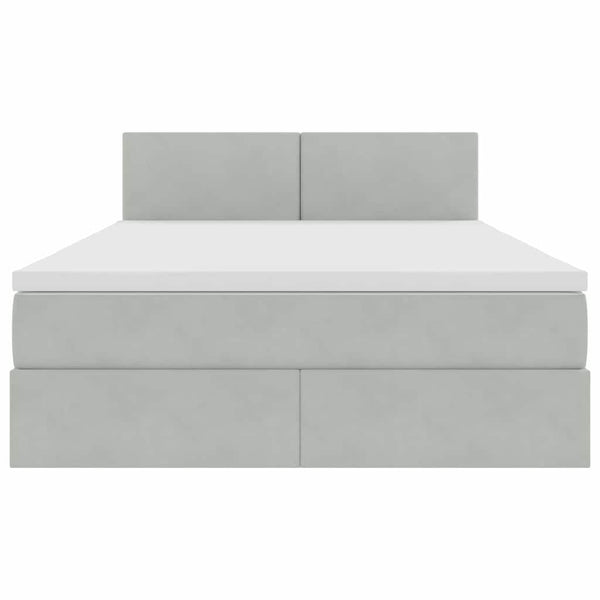 vidaXL Storage Bed with LED Light Grey 140 x 200 cm Velvet