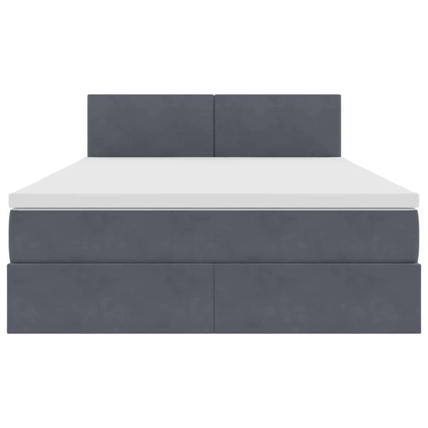 vidaXL Storage Bed with LED Dark Grey 140 x 200 cm Velvet
